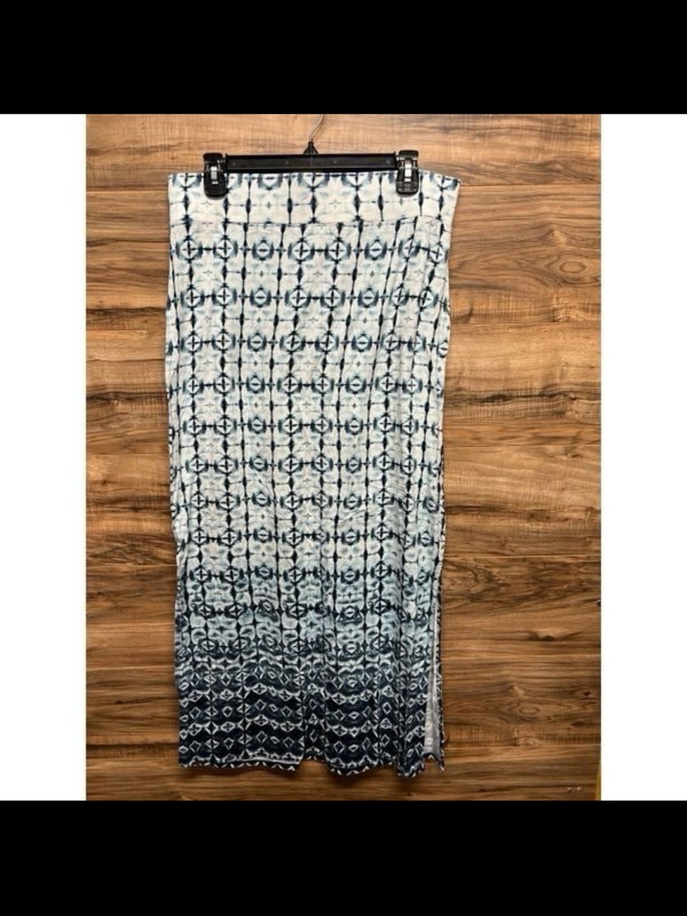 Ana large Maxi Tie-Dye Geometric Print Skirt - Navy/White